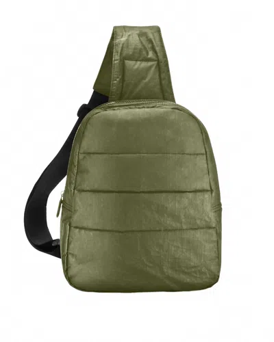 Hi Love Travel Women' Crossbody Backpack In Shimmer Olive Green In Multi