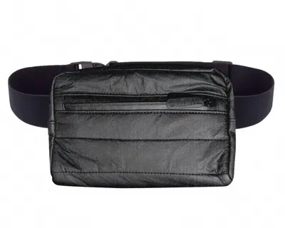 Hi Love Travel Women's Puffer Crossbody Fanny Pack In Shimmer Black In Multi