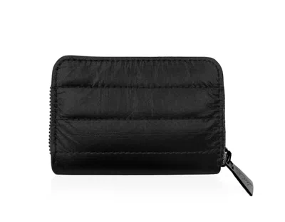 Hi Love Travel Women's Puffer Zipper Wallet In Shimmer Black In Multi