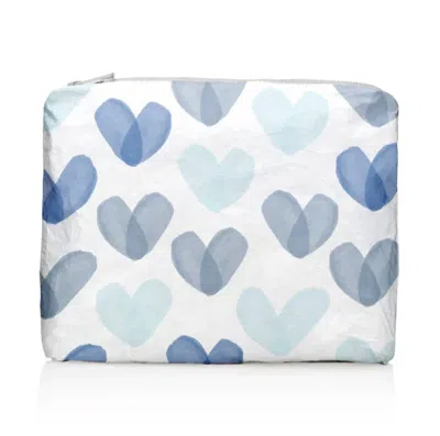 Hi Love Travel Women's Zipper Pouch In Ice Blue Shades Of Love In Multi