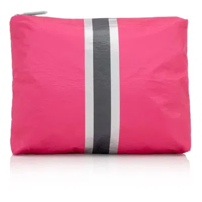 Hi Love Travel Women's Zipper Pouch In Paradise Pink Stripes In Multi