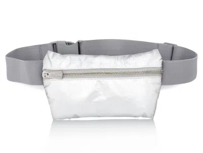 Hi Love Women's Travel Fanny Pack In Shimmer White In Silver