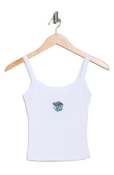 Hi Res Berry Basket Cotton Graphic Tank In White