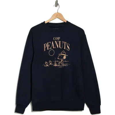 Hi Res Camp Snoopy Graphic Pullover Sweatshirt In Navy Blue