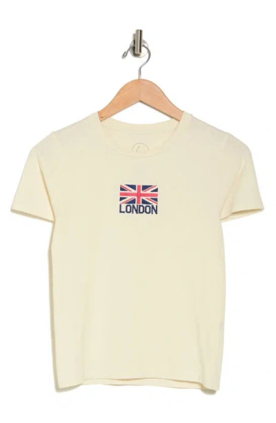 Hi Res Embroidered Union Jack T-shirt In Washed Marshmallow
