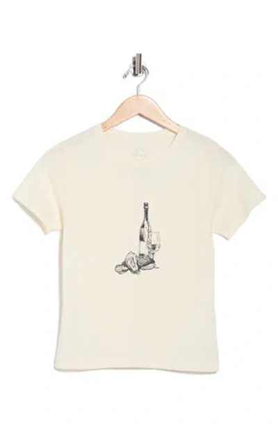 Hi Res Oysters & Wine Cotton Graphic T-shirt In White