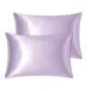 Hi Silk Thistle Purple Glacé Mulberry Silk Pillowcase Set Of Two - Twenty Five Momme In Purple