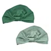 Hi Silk Women's Set Of Two Double-layer Silk Bonnets - Forest And Ocean Green - Nineteen Momme Mulberry Silk In Green