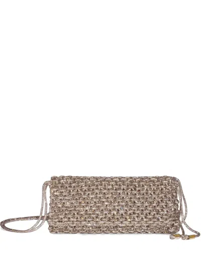 Hibourama Aurora Crystal-embellished Shoulder Bag In Gold