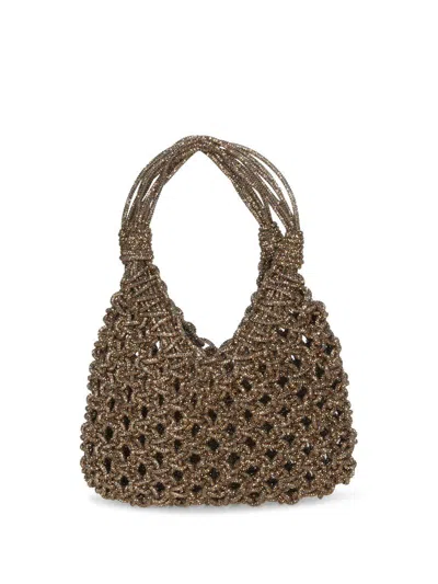 Hibourama Vannifique Golden Shadow Gold Bag In Brown