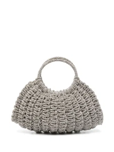 HIBOURAMA HIBOURAMA SILVER WOVEN 'MARY' TOTE BAG