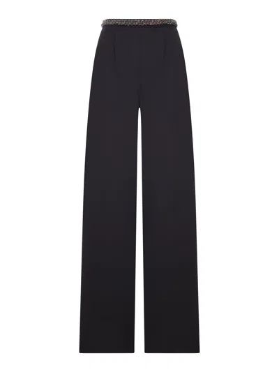 Hibourama Bea Wide-leg Trousers With Jewel Belt In Black