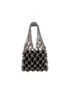 Hibourama Black Diamond Velvet Mesh Bag In Burgundy