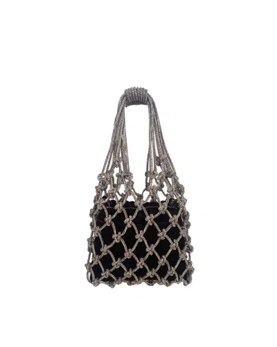 HIBOURAMA BORSA A RETE IN VELLUTO BLACK DIAMOND