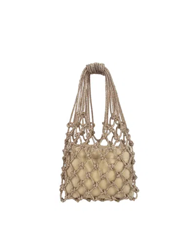 HIBOURAMA BORSA A RETE IN VELLUTO GOLDEN SHADOW
