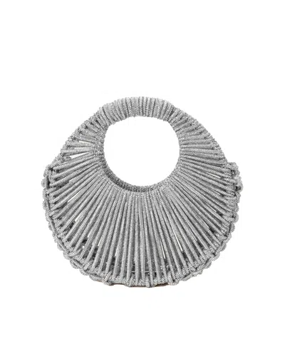 Hibourama Jaya Crystal-embellished Woven Shoulder Bag In Gray