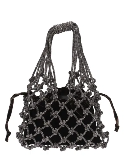 Hibourama Carrie Jewel Bag With Crystal Net In Brown