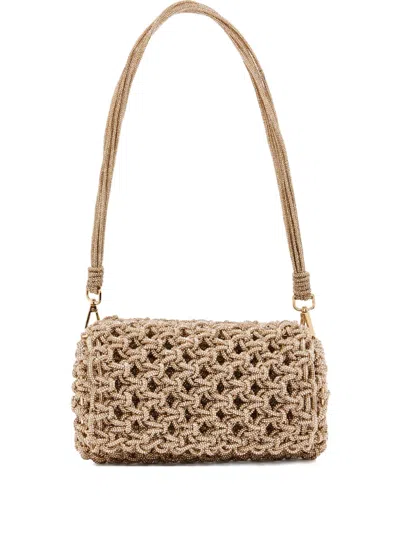 Hibourama Clarabella Embellished Shoulder Bag In Neutral