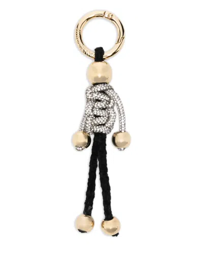 Hibourama Crystal-beaded Bag Accessory In Gold