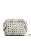 Hibourama Crystal-embellished Clutch Bag In Silver
