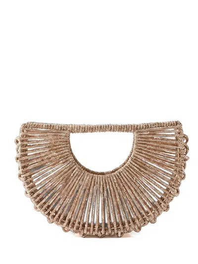 Hibourama Demetra Crystal-embellished Clutch Bag In Brown