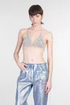 Hibourama Diamond Bra Topwear In Silver Resin In Gray