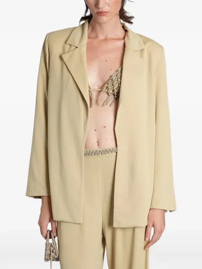 Hibourama Diana Notch-lapels Blazer In Green