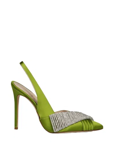 Hibourama Embellished Slingback Pumps In Green