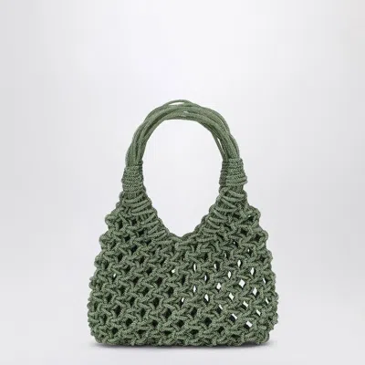 HIBOURAMA GREEN VANNIFIQUE SMALL BAG WITH CRYSTALS