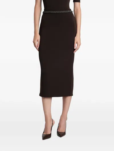 Hibourama Hera Midi Skirt In Brown