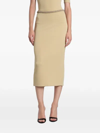 Hibourama Hera Midi Skirt In Gold