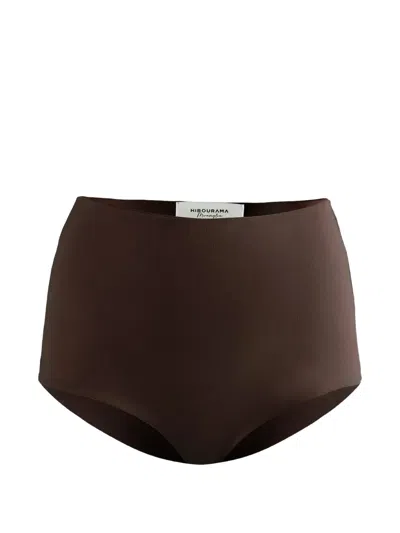 Hibourama High-waisted Stretch-design Briefs In Brown