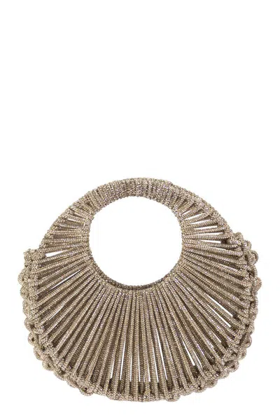 Hibourama Jaya - Jewellery Bag Studded With Crystals In Gold