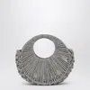 Hibourama Jaya Silver Jewelry Bag With Crystals In Metal