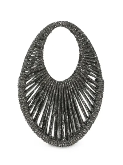 Hibourama Juliet Woven Crystal-embellished Tote Bag In Blue