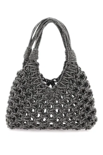 Hibourama Leather Handbag Vann In Grey