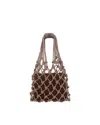 Hibourama Light Topaz Velvet Mesh Bag In Brown