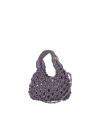 HIBOURAMA LILAC METALLIC KNIT MINI BAG