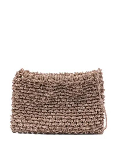 Hibourama Medium Penelope Crystal-embellishment Clutch Bag In Brown