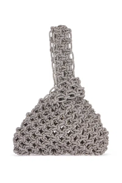 Hibourama Mini Niky Bag In Crystal (silver)