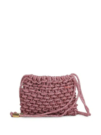 Hibourama Mini Penelope Crystal-embellished Shoulder Bag In Pink