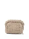 Hibourama Mini Rock Embellished-woven Cutch Bag In Gold