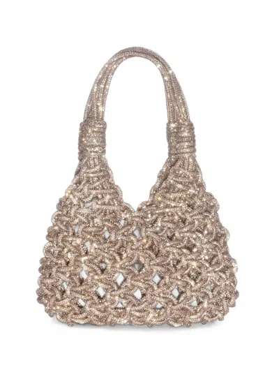 Hibourama Mini Vannifique Crystal-embellished Tote Bag In Gold