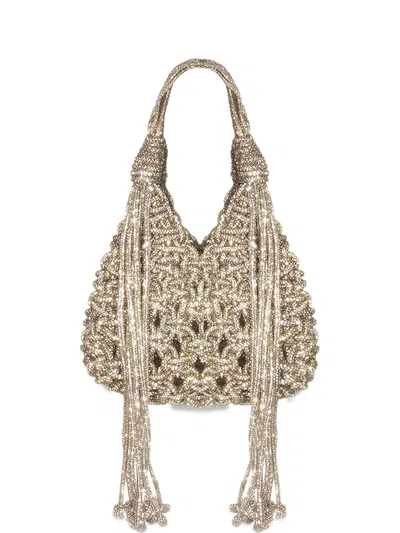 Hibourama Mini Vannifique Crystal-embellished Tote Bag In Gold