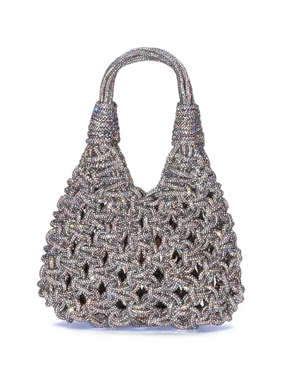 Hibourama Mini Vannifique Crystal-embellished Tote Bag In Gray