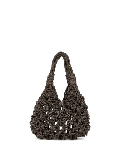 Hibourama Mini Vannifique Embellished Tote Bag In Gray