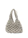 Hibourama Mini Vannifique Knitted Tote Bag In Silver