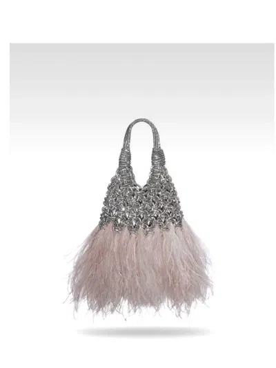 Hibourama Mini Vannifique Plumes Crystal-embellished Tote Bag In Multi