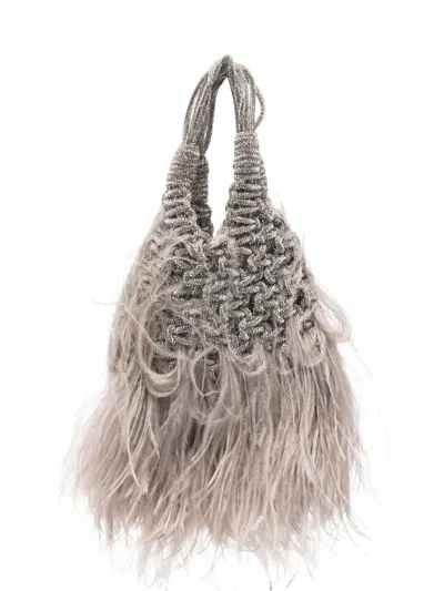 Hibourama Mini Vannifique Plumes-embellishment Tote Bag In Multi