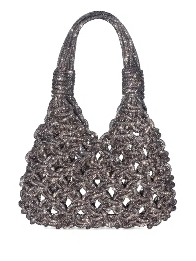 Hibourama Mini Vannifique Woven Tote Bag In Gray